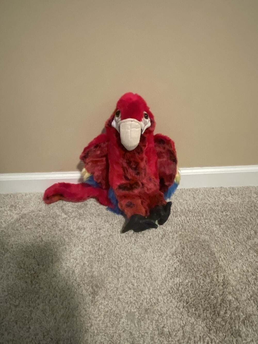 Folkmanis Scarlet Macaw Parrot Bird Plush Hand Puppet